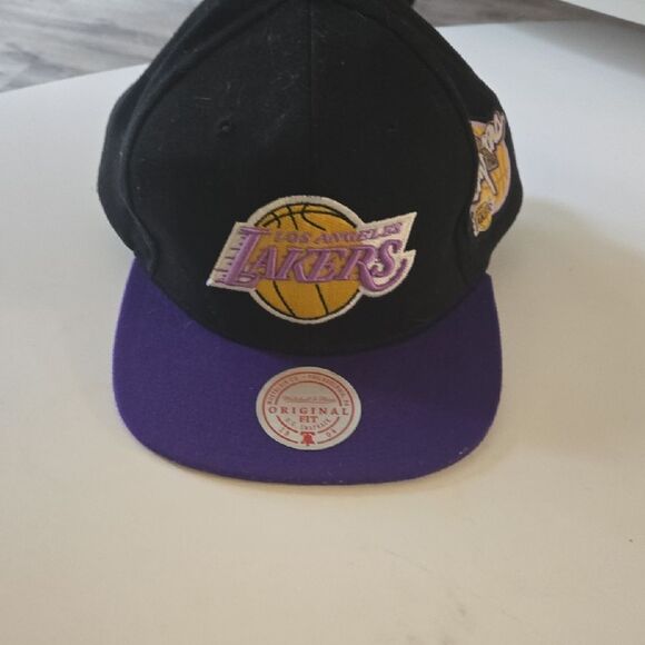Mitchell & Ness Black and Purple Lakers Snapback Hat - Picture 1 of 5